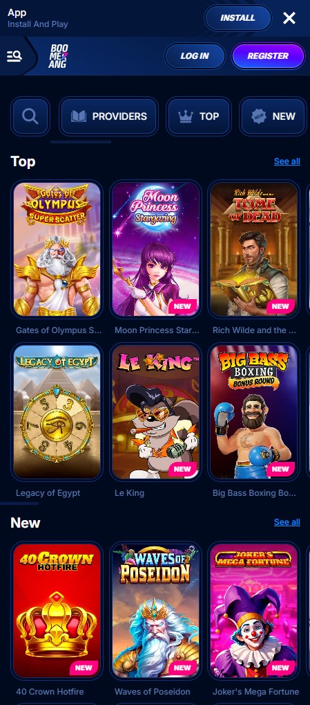 Boomerang Bet mobile Web-App für Sportwetten auf dem Smartphone