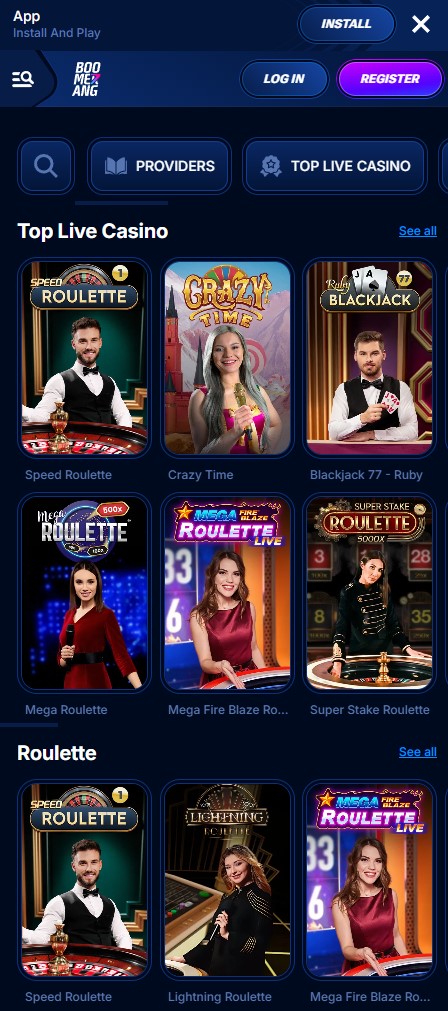 Mobiles Live-Casino mit echten Dealern bei Boomerang Bet
